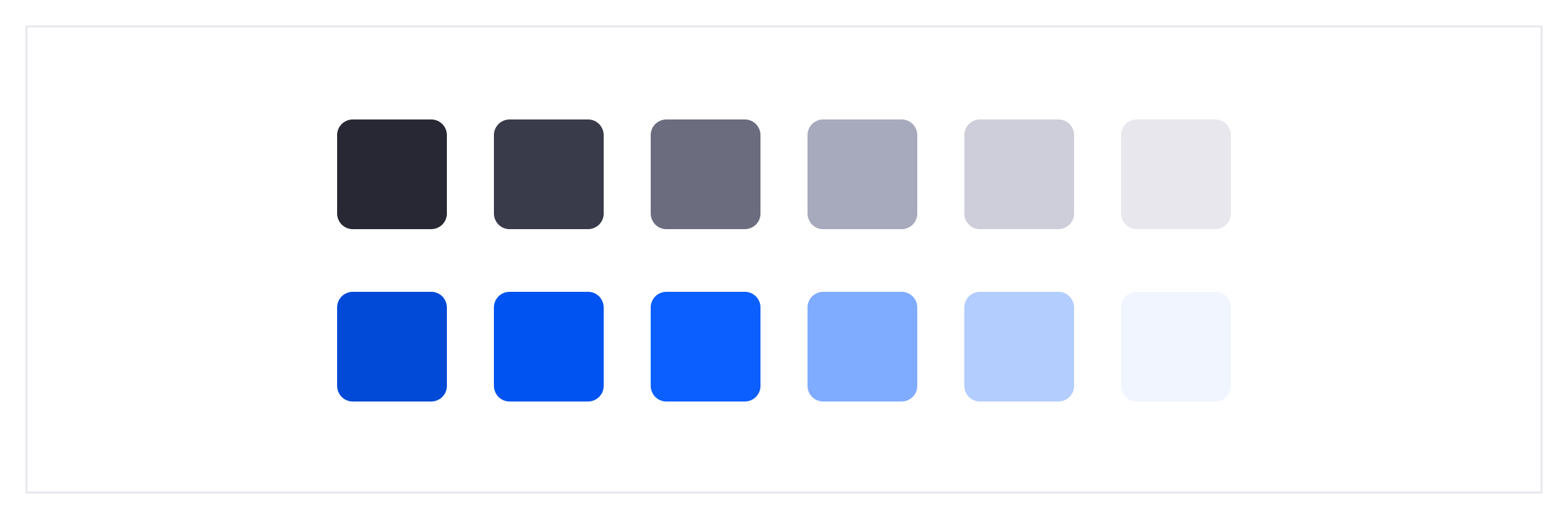 2 different sets of colors with different tones