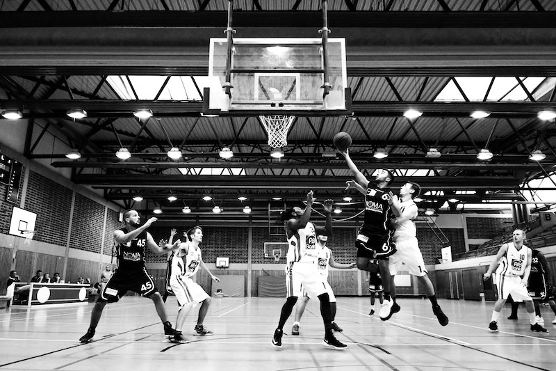 People playing basketball
