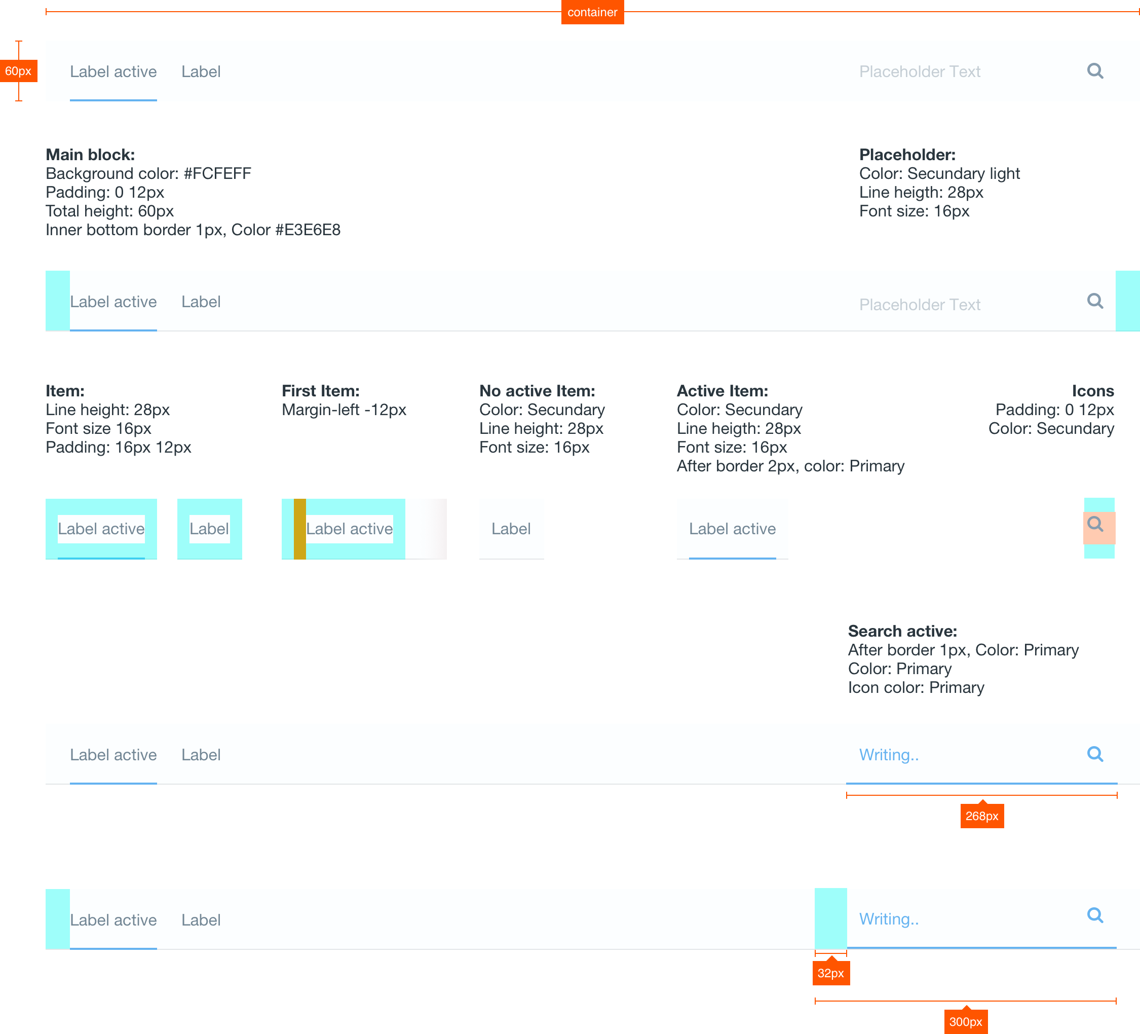 navbar attributes