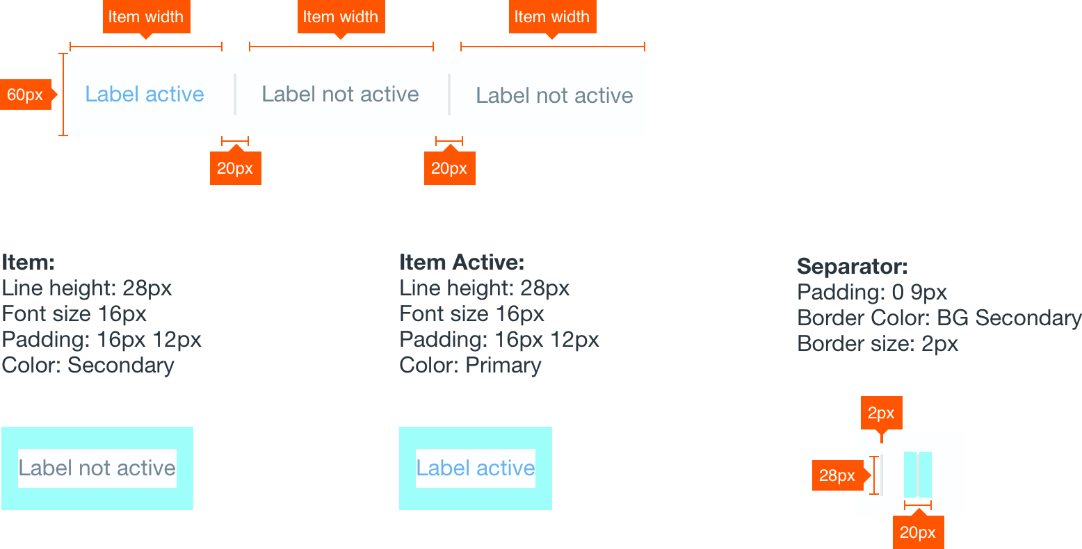 tabs Attributes