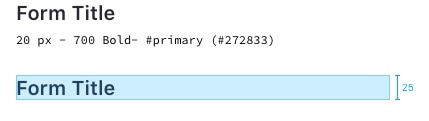 form title style and measures