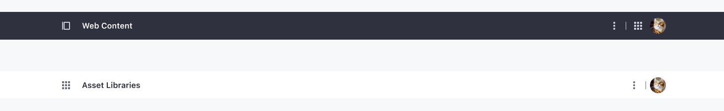 Control Menu modes, on top the dark mode and at the bottom the light mode