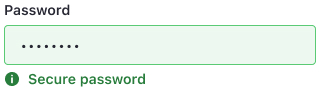 Success Input: Light green background and green borders indicate a successful state