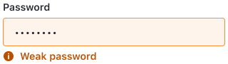 Warning Input: Light orange background and orange borders signify a warning state