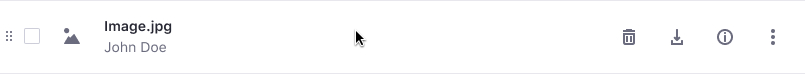 icon drag dots on the left side of a list item on hover