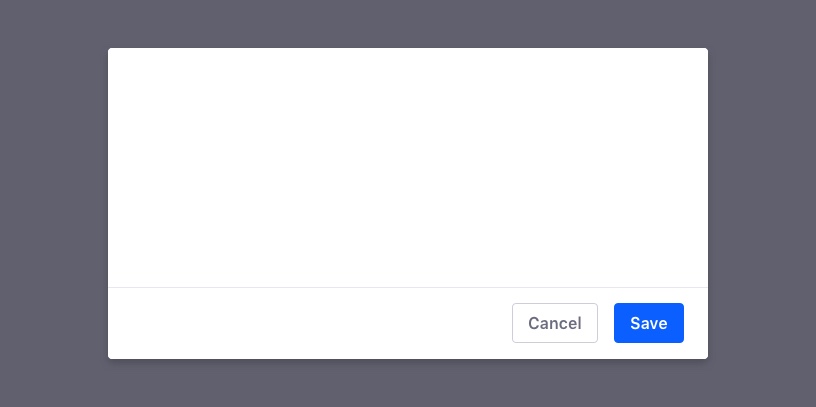 modal window over a dark transparent background only body and footer
