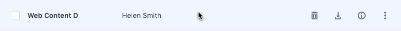 table row in hover state