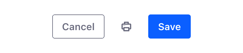 secondary button, borderless button, primary button