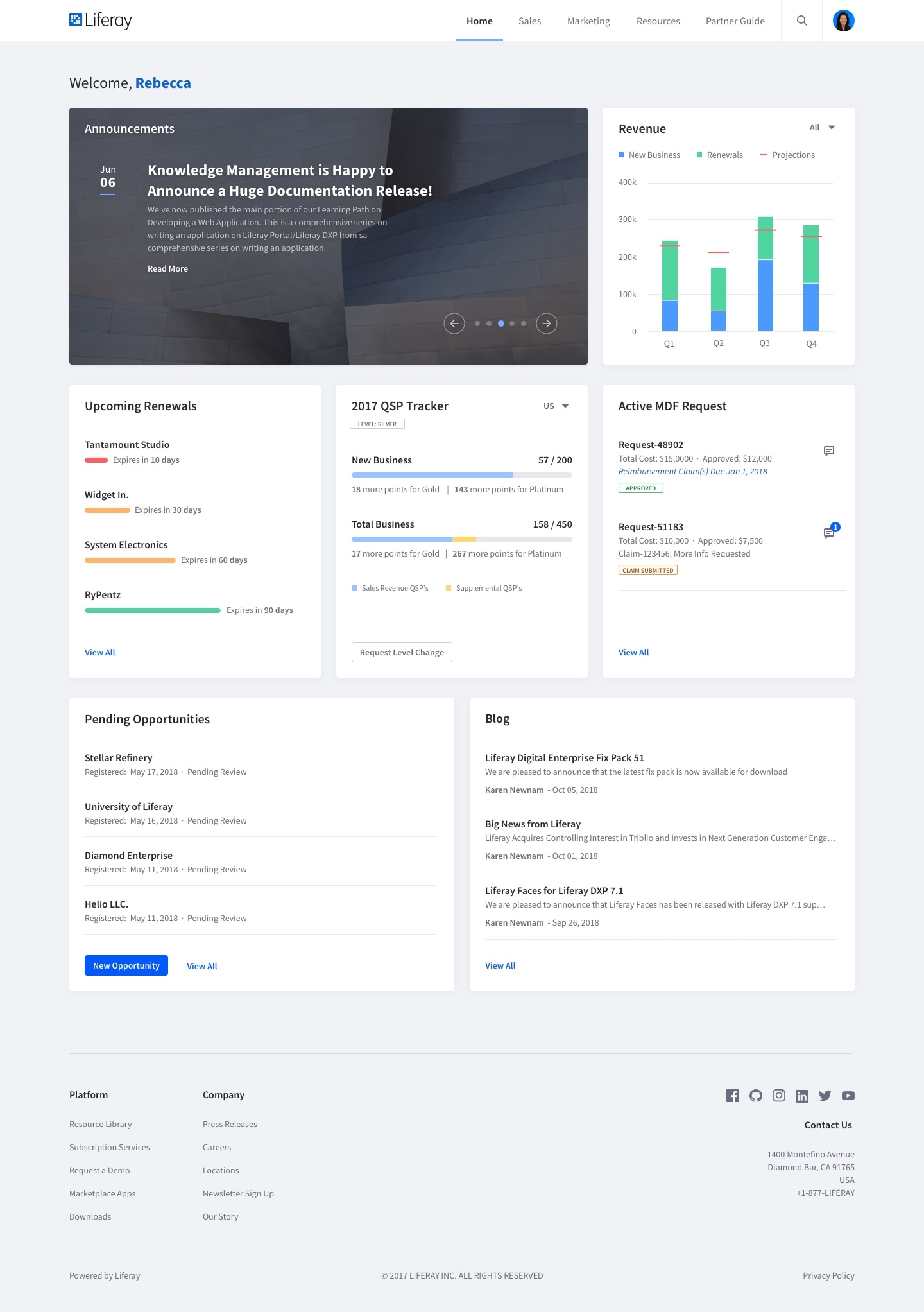 Partner Portal home page