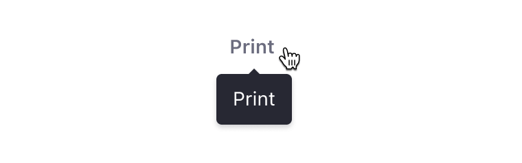 tooltip on plain text hover action