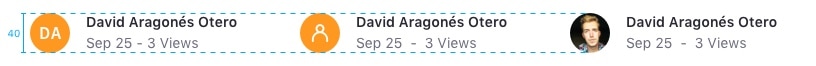 Profile info sticker sizes 40px