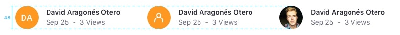Profile info sticker sizes 48px