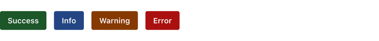 set of four action-based color buttons in active state