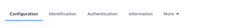 navigation bar with 5 entries, first one seleted